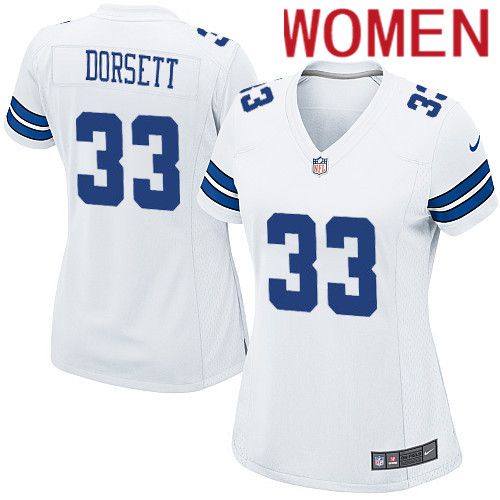 Women Dallas Cowboys #33 Tony Dorsett Nike White Team Game NFL Jersey